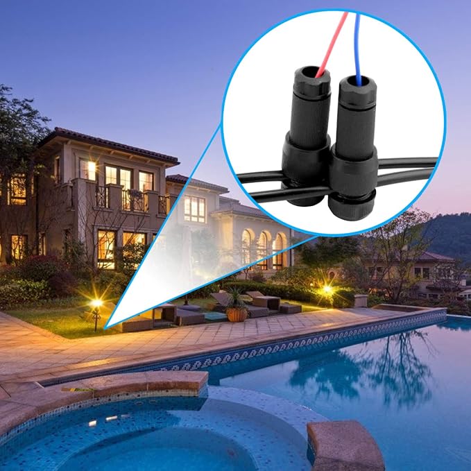 iCreating 60 Pack Low Voltage Wire Connector Landscape Lighting Connectors Waterproof Low Voltage Connector 12-20 Gauge Landscape Light Connectors for Landscape Lighting Path Lights