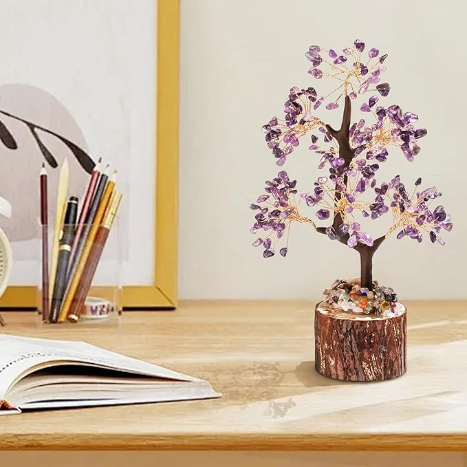 DUQGUHO Amethyst Tree Crystal Tree of Life for Positive Energy Healing, Meditation & Good Luck Gifts for Women & Mom