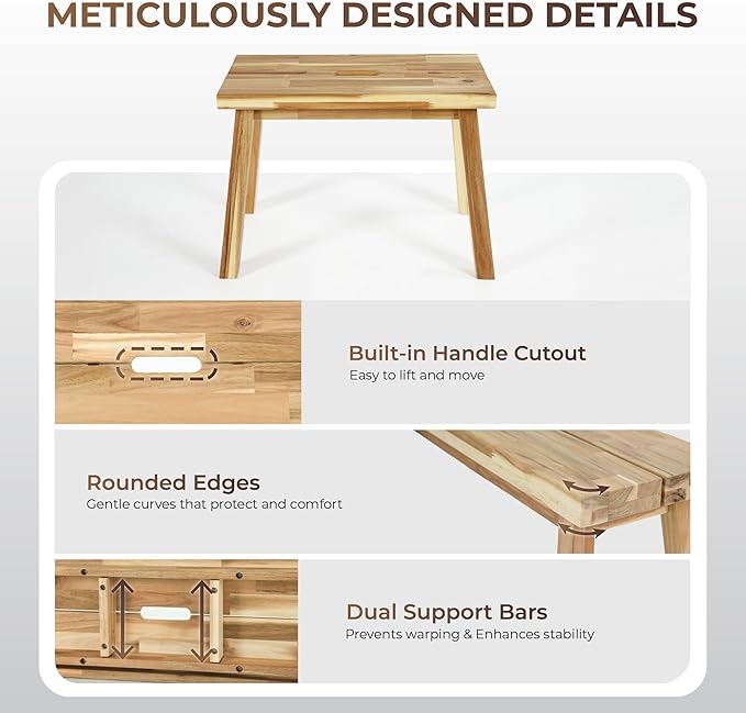 Solid Wood Bench for Entryway, Make Up Bench, Bed Bench, Dining, Plant Stand - Wooden Bench Indoor (26 inches)