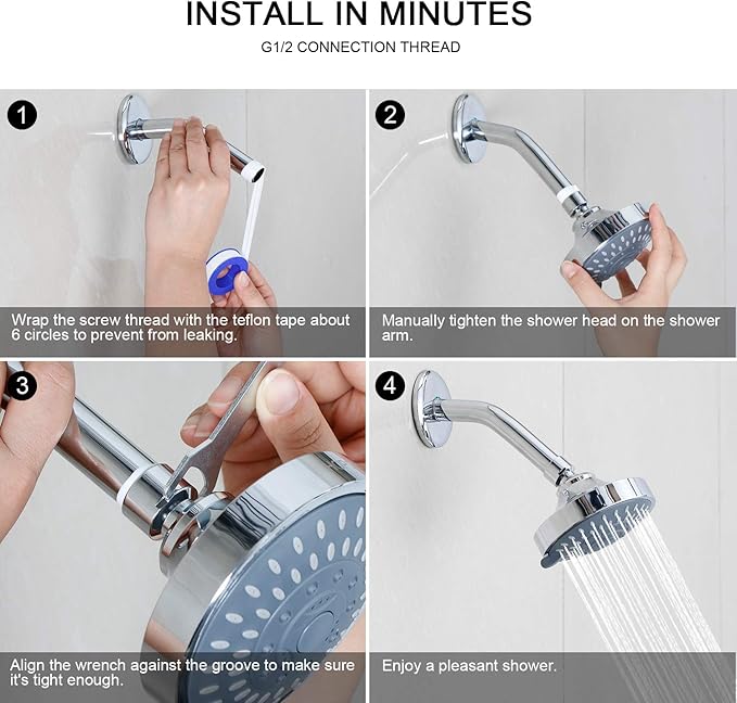 HOPOPRO 5-Mode High Pressure Shower Head - The Washington Post, NBC News, Today TV Show Recommended - High Flow Fixed Showerheads (4 Inch Oil Rubbed Bronze)