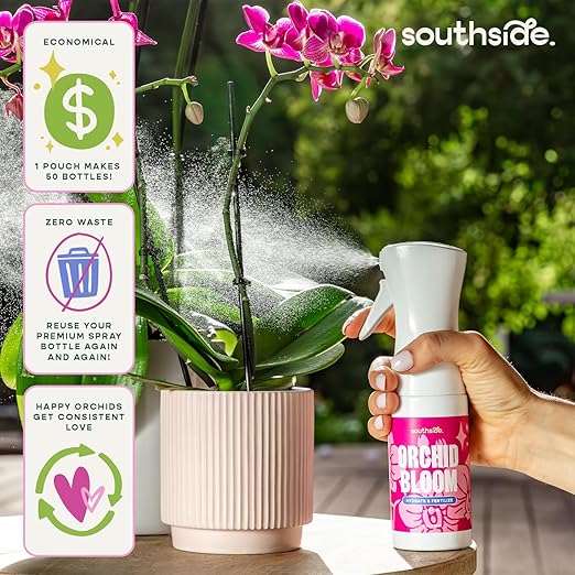 Southside Orchid Bloom Fertilizer - 50 Concentrated Refills (Spray Bottle not Included) - Hydrate & Fertilize (1-3-2 NPK) - Economical Plant Food for Orchids