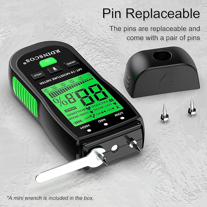 Moisture Meters Digital Wood Moisture Tester Water Leak Detector for Wall,Lumber, building,Firewood,Humidity Tester