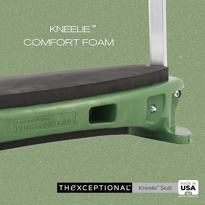 TheXceptional Kneelie | Ergonomic Kneeling Bench Garden Stool for Gardening and Kneeler with Easy Up Assist Handles | Durable Garden Kneelers for Seniors | Made in USA by Vertex Products | Model EX150