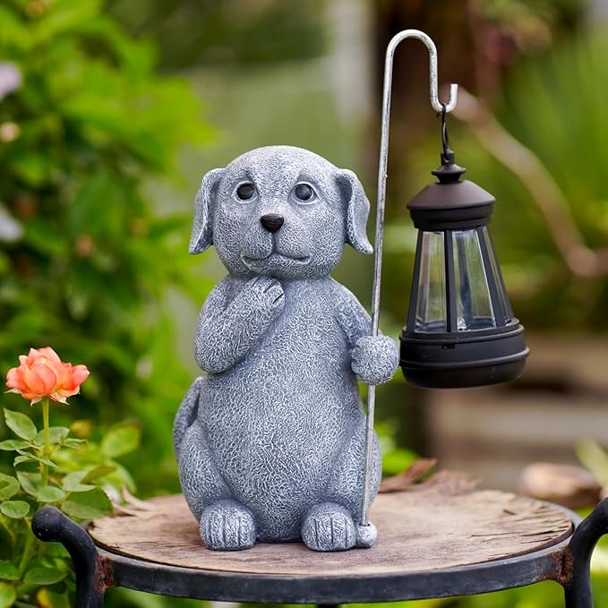 Qeeman Garden Decor Statues: Mothers Day Birthday for Mom Grandma Women Sister Wife Lady Lover - Front Patio Balcony Yard Art Lawn Ornaments Porch Outdoor Outside Decorations (Dog)
