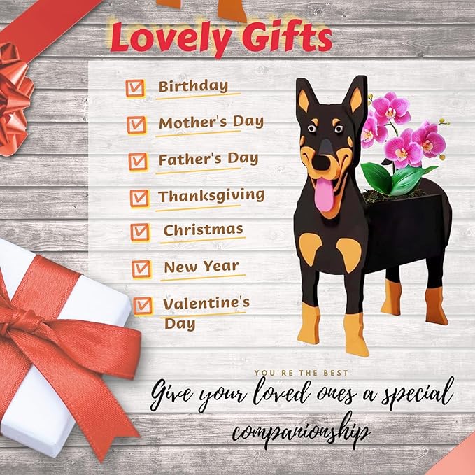 Australian Kelpie Dog Planter Plant Pots,Cute Dog Flower Planter,Gifts for Pet Lovers,Unique Animal Plant Pots,Office,Indoor Outdoor Garden Decor(9.45 * 5.51 * 13.39in)