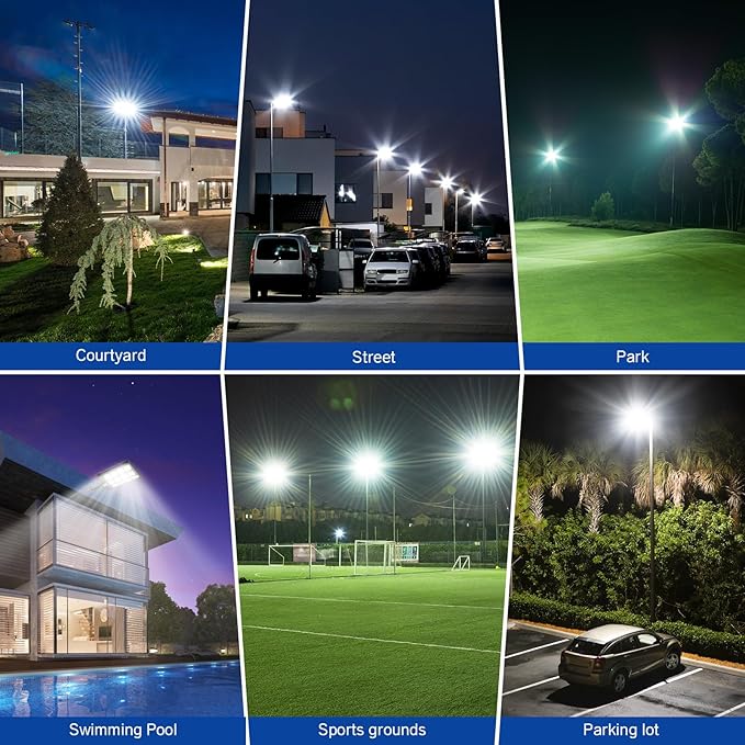 Solar Street Light 9000W, Street Light Outdoor High Lumens, Parking Lot Lights 7000K, Solar Lights Outdoor Motion Sensor Dusk to Dawn for Parking Lot, 2 Pack