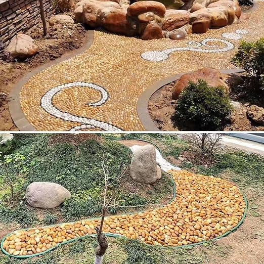 10lbs Yellow River Rocks, 2-3 Inch Natural Pebbles for Indoor Plants, High Polished Decorative Stones Vase Filler Fish Tank Aquariums Landscaping Garden