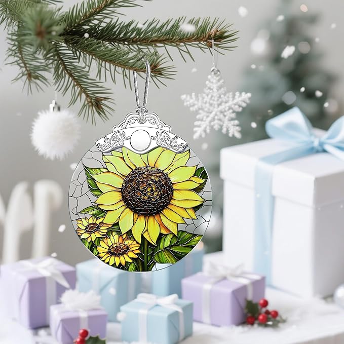 Sunflower Christmas Ornaments: Christmas Tree Ornaments, Holiday Decor for Flower Lover, Stocking Stuffers, Gift Ideas, Xmas Gifts & Gifts for Sunflower Plant Lover