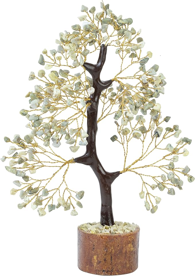 Crocon Serpentine Gemstone Tree, Crystal Tree of Life - Chakra Tree - Feng Shui Tree Decor - Money Tree Bonsai - Healing Crystal - Stone Tree - Home Decor - Spiritual Gift - Gem Tree