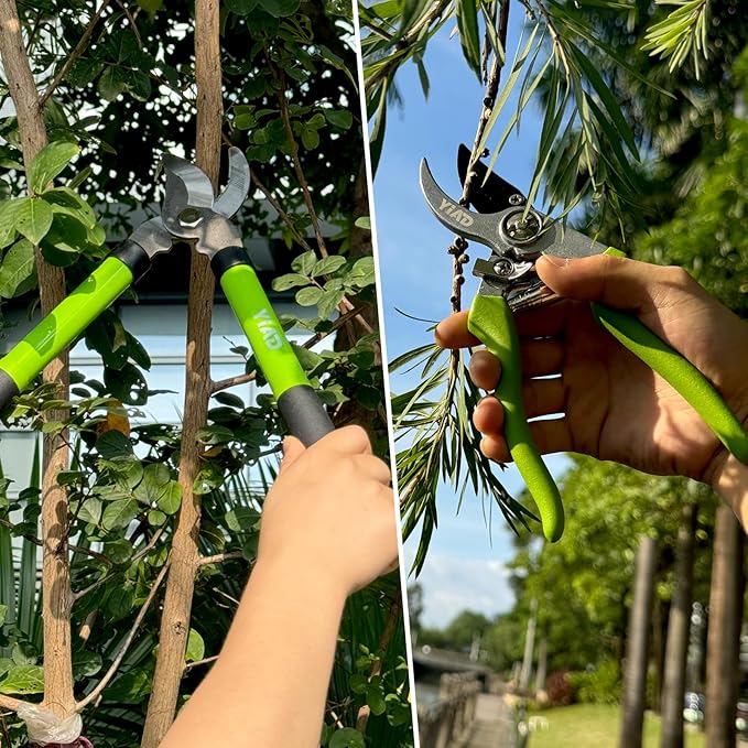 YIAD Garden Shears Set-Heavy Duty Branch Cutter,Pruning Shears,Loppers for Tree Trimming,Labor Saving and Durable Garden Clippers, Loppers for Gardening Plants, Flowers and Tree Trimmer