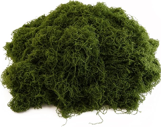 Dark Green Moss is Used for Handicrafts, Artificial Moss, Glass Vase Fillers, Wedding/Christmas/Spring Green Parties/Indoor Flower Pots/DIY Rainforest Models/Table Decoration (7.05 Ounces)