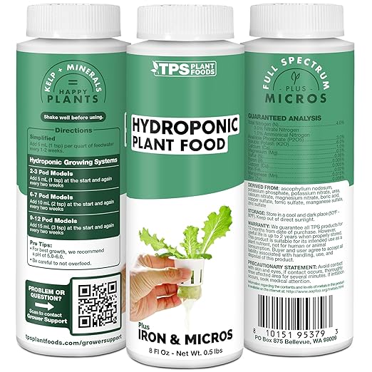 Hydroponic Plant Food, Complete One Part Liquid Hydroponic Fertilizer, 1 Gallon (128 oz)