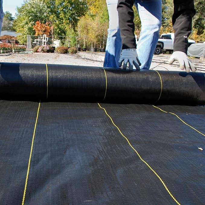 Dewitt 9-Pack Sunbelt Weed Barrier Fabric 3.2 oz, 4 x 300 Feet – Heavy-Duty Ground Cover Mat for Greenhouse Floors, Garden Rows, Raised Beds, Yard Gardening, and Outdoor Landscape Protection
