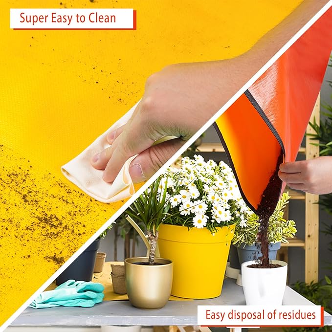 3 Pcs 39.5"X31.5" Large Repotting Mat for House Plants Transplanting and Soil Mix Control, Gardening Gifts for Plant Lovers