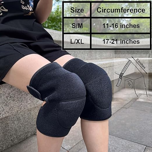 Work Knee Pads for Men Women, Soft Gardening Kneeling Pad with Thick Foam for Cleaning Weeding, Safety Knee Protector for Tactical Mechanic Yard Concrete Floor for Christmas, Black M (1 Pair)
