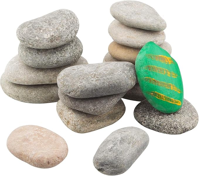 LANIAKEA 20 Pcs River Rocks for Painting, 3-5 Inch River Rocks Caft Rocks for Arts Multi-Color Painting Rocks for Kids Project, Crafts and Home Decoration