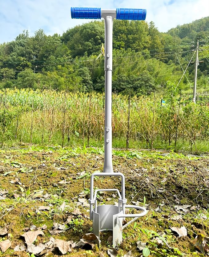 Updated Bulb Planter Long Handle for Digging, 5-in-1 Lawn and Garden Tool,sod Plugger Tool,Weeding,Soil Sampler, Transplanting,Sod Plugger Bulb Transplanting (Height Adjustable )