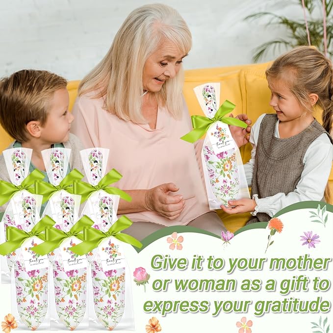 Capoda 12 Sets Floral Garden Shovels Bulk Gardening Gift for Women Garden Tools Floral Hand Heavy Duty Christmas Trowels Thank You Cards with Bags for Mom Gift Birthday Teacher(Green,Classic)