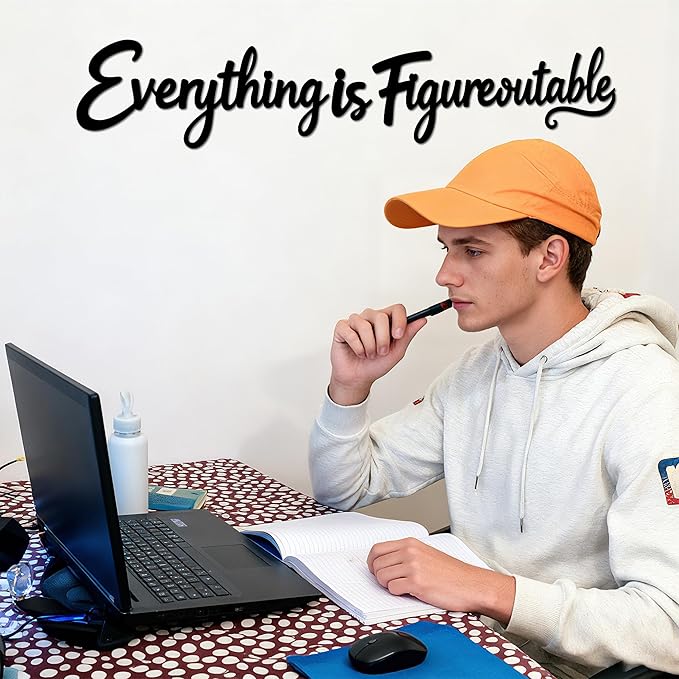 Slickss Everything is Figureoutable Office Wall Decor - Positive Affirmations Wall Art for Inspirational Motivational Wall Decor, Uplifting Office Art and Home Decor for a Motivated Mindset