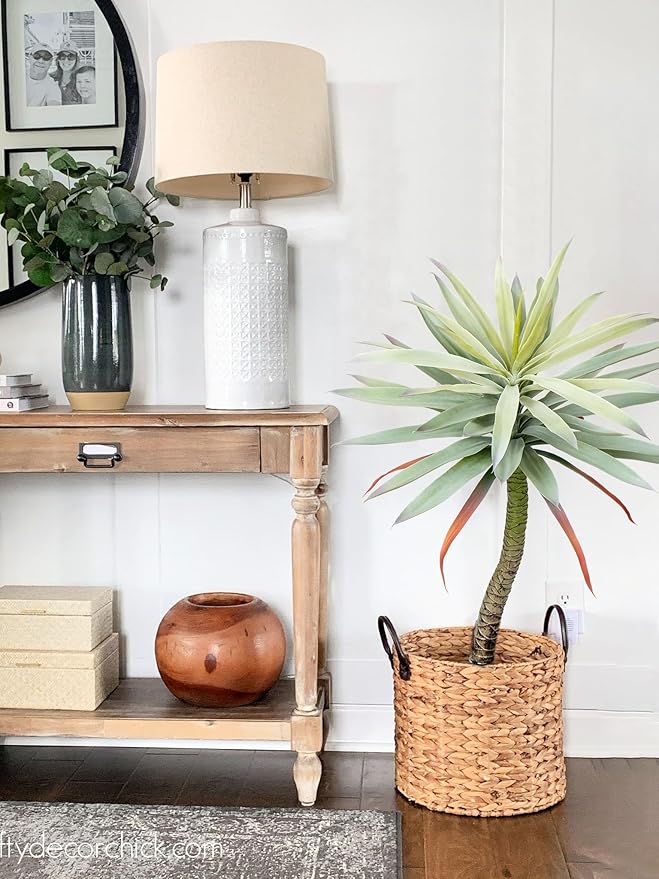 Briful Large Fake Agave Plants 3ft/35inch Tall Artificial Yucca Plants in Black Pot Outdoor Faux Agave Plant for Home Decor Office Fornt Porch Balcony Living Room Decor