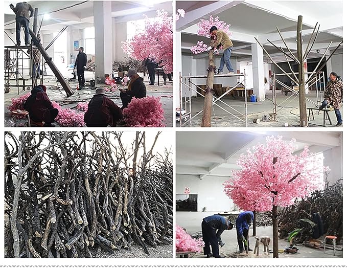 Cherry Blossom Tree Wishing Tree Handmade Shopping Wedding Party Indoor and Outdoor Decoration Artificial Cherry Blossom Tree (8.2ftX6.5ft)
