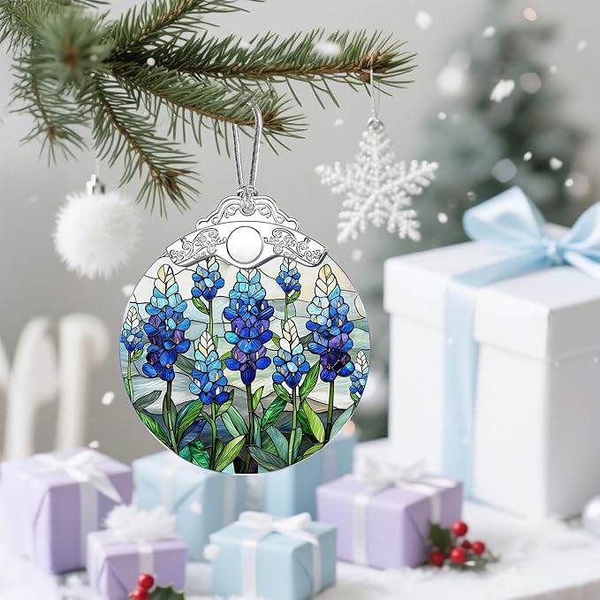 Texas Bluebonnet Christmas Ornaments: Christmas Tree Ornaments, Holiday Decor for Flower Lover, Texas State Flower-Themed, Stocking Stuffers, Gift Ideas, Xmas Gifts & Gifts for Mom, Grandma