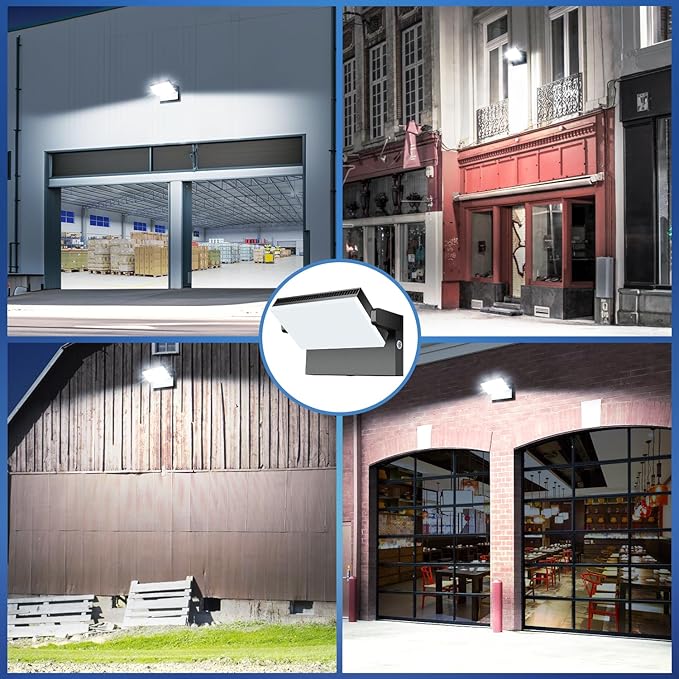 Juyace 120W LED Wall Pack Light Dusk to Dawn Outdoor Lighting Exterior Fixtures 360 °Rotation 5000K for Garage Yard Barn Area 4 Pack