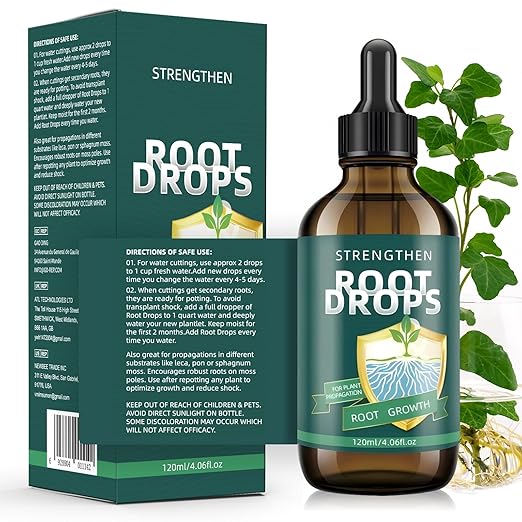 Root Drops β IBA Rooting Hormone for Cuttings | Fast Root Growth in Water, Soil, Moss, LECA | for Houseplants Like Pothos & Monstera (4.06 oz)