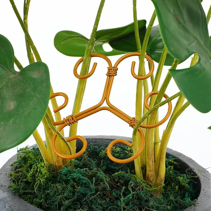 Lusofie 4 Pcs Monstera Plant Support,Iron Plant Support Stakes,Stabilizer Grapple Holder,Turtle Bamboo Clamp Set for Indoor and Outdoor Plants and Flowers to Promote Healthy Growth
