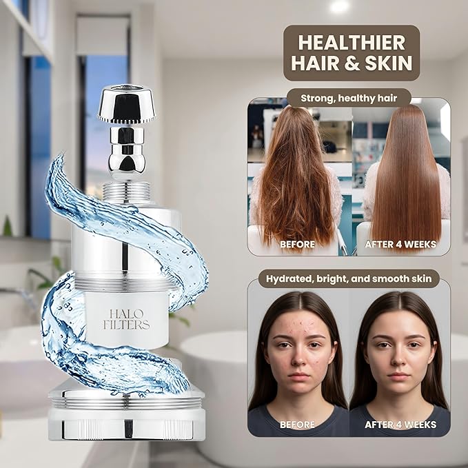 Filtered Shower Head โ High Pressure Showerhead Filter Removes Chlorine & Sediment, Water Softener for Hair & Skin, Reduces Dandruff, Protects Color-Treated Hair, Easy Install (Chrome)
