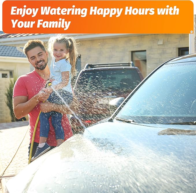 AUTOMAN Garden Hose Nozzle - 100% Metal High Pressure Spray Nozzle, Adjustable Spray Patterns, Labor-Saving, Heavy Duty for Garden Watering, Car Washing, Window Cleaning, Pets Showering