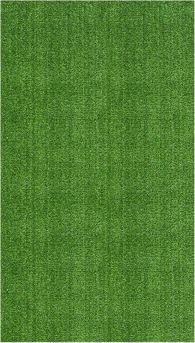 Ottomanson Artificial Grass Turf 6'6" x 28' Indoor Outdoor Faux Grass Rug with Drainage Holes, Customizable with Extra Long Size Options, Perfect for Patio Lawn Balcony Weddings Photoshoot Backdrop