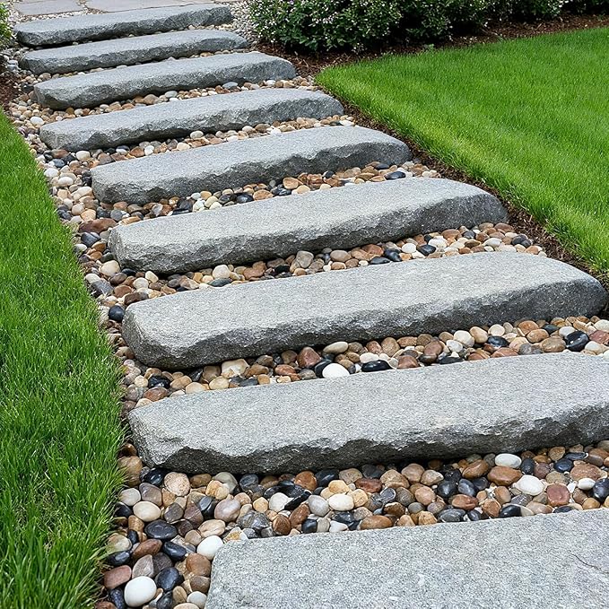 Onlyfire 15lb Polished Pebbles, 3/8" Natural Decorative Mixed Color River Rocks Aquarium Gravel Stones for Landscaping, Indoor Plants, Vase, Succulent, Fish Tank