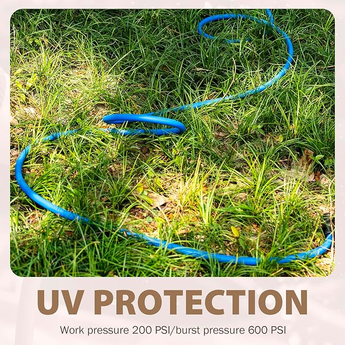5/8" Female to Female Hot/Cold Water Leader Hose 5ft, -50℉ to 190℉ Flexible,Burst 600 Psi 3/4" Brass Fittings with Swivel Grip Handle for Outdoor,Yard, Farm, Blue