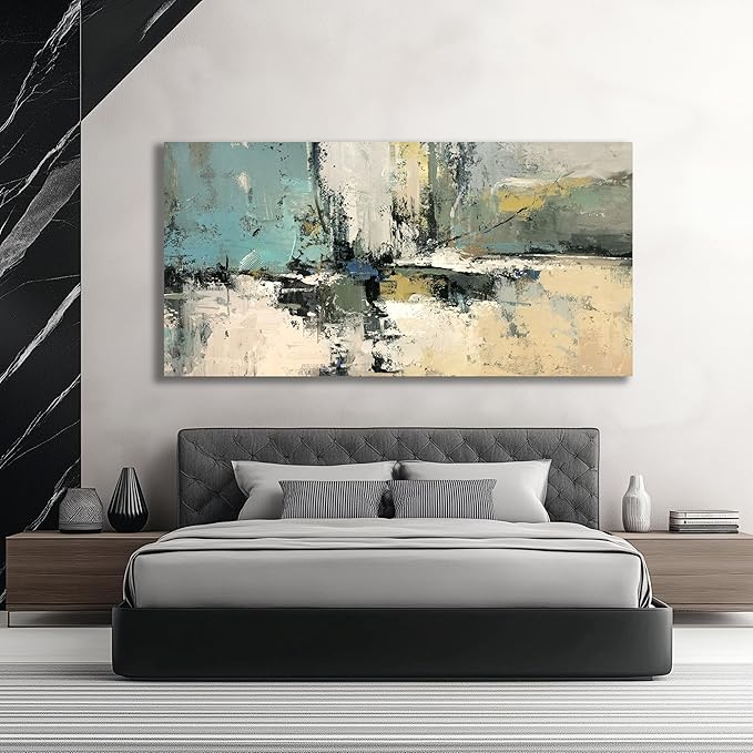 Belmrxne Large Abstract Wall Art White and Black Wall Decor Vogue Canvas Painting Textured Artwork for Living Room Bedroom Dining Room Office Home Decor 30x60 Inch