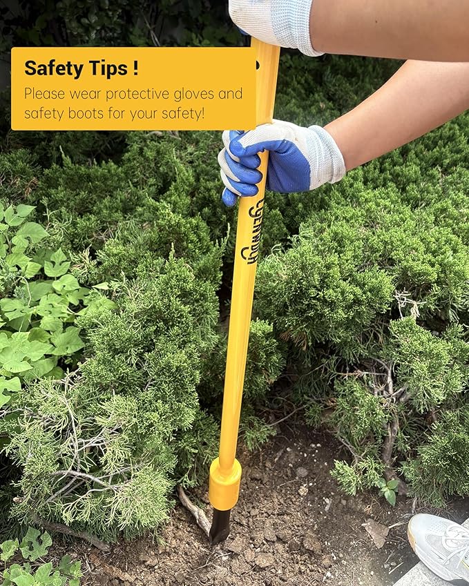 Tree Root Removal Tool, Heavy Duty Root Cutting Shrub Cutter Remover Tool Spade Bar, Fit for Bamboo, Tree Roots, Rocks, Shrubs, Bushes, Stumps. Sliding Gravity Hammer Mechanism