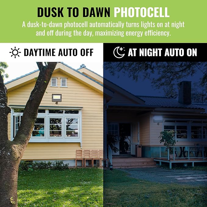 Select LED Flood Light with Photocell, 50W/80W/100W Wattage Selectable, 13500 Lumen, 3000K/4000K/5000K CCT, IP65 Waterproof, UL Certified Outdoor Security Light for Yard, Driveway (Knuckle Mount)