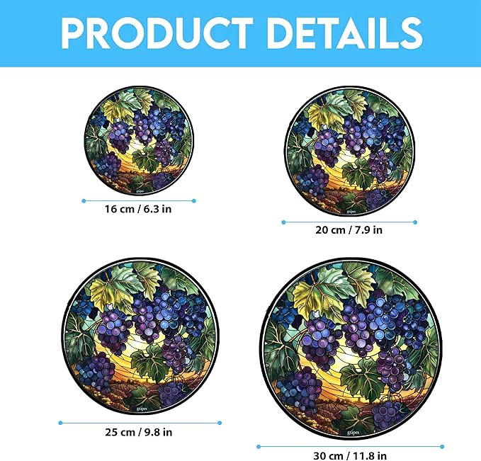 Personalized Grapes Stained Glass Suncatcher Stained Glass Window Hanging Home Decor Garden Halloween Christmas Wedding Housewarming Gifts