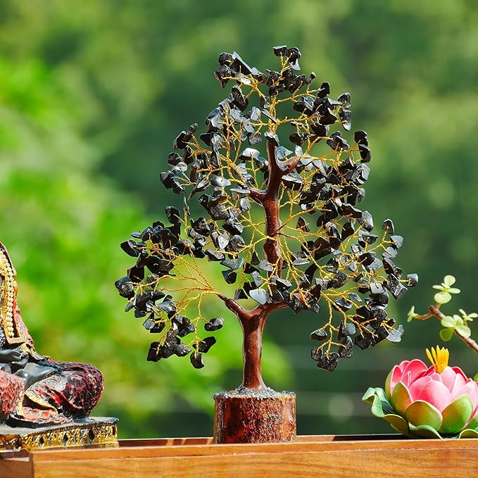 Seven Chakra Tree of Life Crystal Decor – Feng Shui Money Tree for Good Luck – Spiritual Positive Energy Healing Gemstone Attraction Wealth Crystal Decoration for Home Office