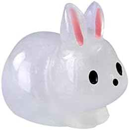12Pcs Luminescent Mini Resin Animals, Mini Rabbits Figurines, Small Resin Rabbit Miniature Statues,polyresin Statue Fairy Tale Gardens, DIY Decorations Tiny Raccoons.Polyresin Statue