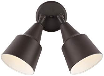 Generation Lighting 8560702-71 Large-Sized Outdoor Flood Light Adjustable Swivel Aluminum Flood Light, 2-Light 240 Total Watts, 13" H x 23" W, Antique Bronze