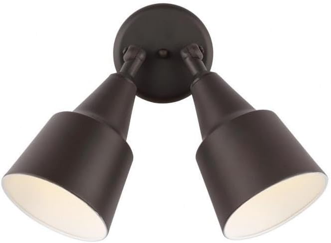 Generation Lighting 8560702-71 Large-Sized Outdoor Flood Light Adjustable Swivel Aluminum Flood Light, 2-Light 240 Total Watts, 13" H x 23" W, Antique Bronze