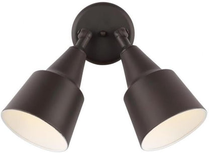Generation Lighting 8560702-71 Large-Sized Outdoor Flood Light Adjustable Swivel Aluminum Flood Light, 2-Light 240 Total Watts, 13" H x 23" W, Antique Bronze
