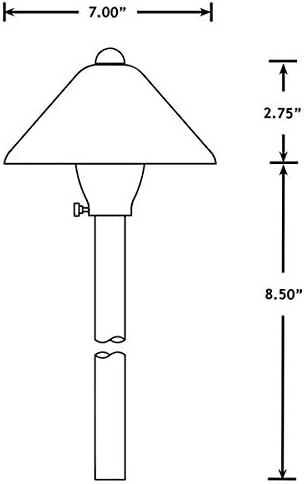 VOLT Conehead 12V Copper Mini Path Light (7" Shade, 15" Tall) for Low Voltage Landscape Lighting on Outdoor Pathway, Walkway, Garden, Driveway or Patio