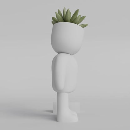 Heartfelt Character Planter - 3D Printed Succulent Pot | Cute Minimalist Design for Home and Office Decor