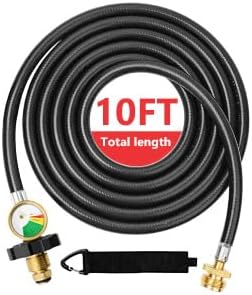 Weed Torch Propane Burner with High Output, Propane Torch Weed Burner with Igniter,Weed Torch for Outdoor Weeding (Orange With 10FT Hose)