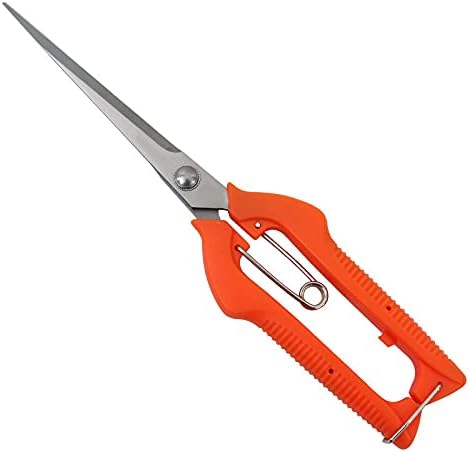 9.8 Inch Gardening Hand Pruner, Pruning Shear with Lengthened Straight Stainless Steel Blade, Micro-Tip Snips for Narrow Space, Extra Long Nose Garden Scissors …