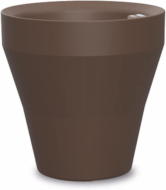 Crescent Garden Rim TruDrop Planter, Self-Watering Plant Pot, 22-Inch (Bark)