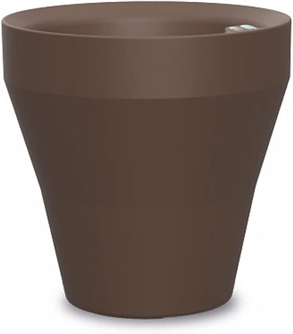 Crescent Garden Rim TruDrop Planter, Self-Watering Plant Pot, 22-Inch (Bark)