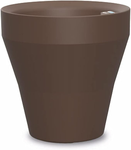 Crescent Garden Rim TruDrop Planter, Self-Watering Plant Pot, 22-Inch (Bark)